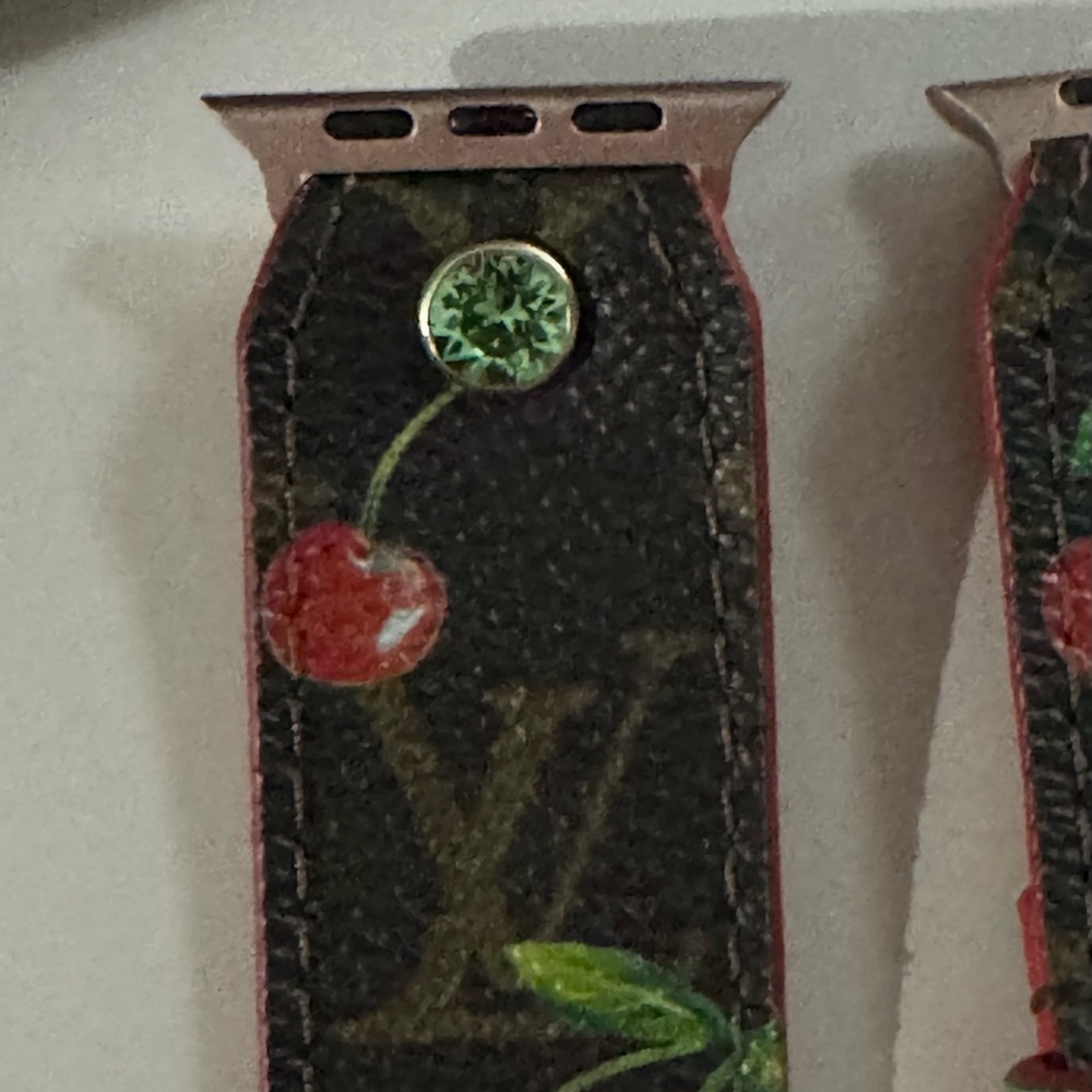 Never Worn Spark*l Apple LV Cherry Print Watch Band - Picture 5 of 6